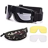 Elemart Tactical Airsoft Goggles - Safety Goggles Army Goggles Military Eye Protection Hunting Glasses for Shooting - 3 Interchangeable Multi Lens & Carrying Case